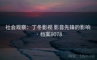 社会观察:丁冬影视 影音先锋的影响 · 档案8078