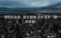 澄明实验室 - 官方镜像-同步发布（使用手册）