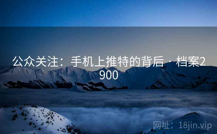 公众关注:手机上推特的背后 · 档案2900 公众关注:手机上推特的背后 · 档案2900
